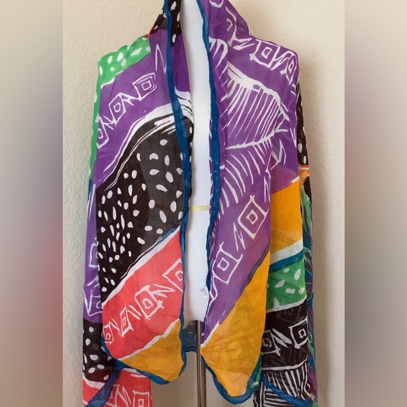 Beach pool cover wrap multi color cotton shawl beach shawl or pool cover - Picture 4 of 7